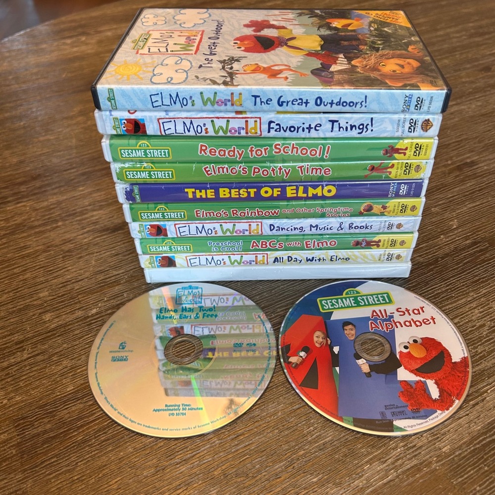 Sesame Street Elmo DVD Lot 11 Elmo's World Potty Time Best Elmo Kids Preschool